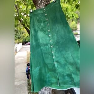 Handmade Green Tie-Dye HEMP Skirt